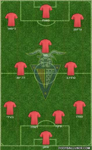 C.F. Badalona 4-3-2-1 football formation