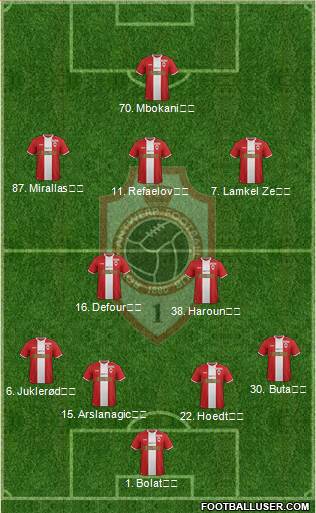 R Antwerp FC 4-2-3-1 football formation