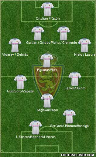 R. Zaragoza S.A.D. 4-4-1-1 football formation