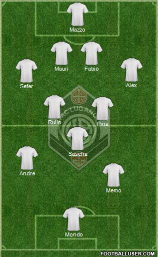 FC Lugano 4-2-3-1 football formation