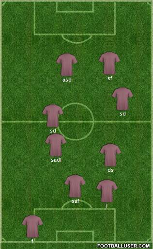 Euro 2016 Team 4-1-3-2 football formation