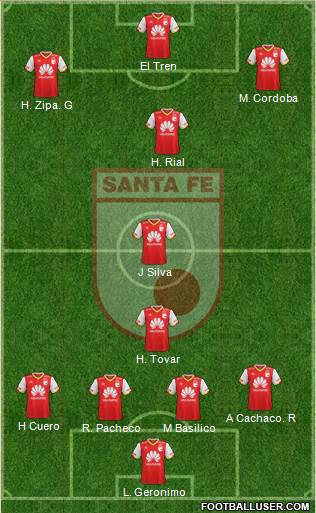 Santa Fe CD 4-3-3 football formation