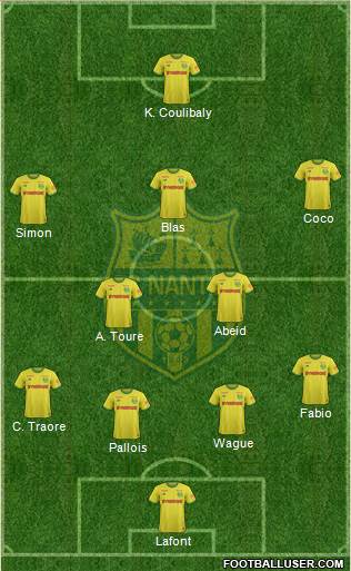 FC Nantes 4-1-4-1 football formation
