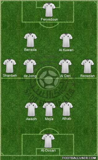 Al-Sadd Sports Club 3-4-2-1 football formation