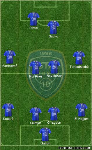 Esperance Sportive Troyes Aube Champagne football formation