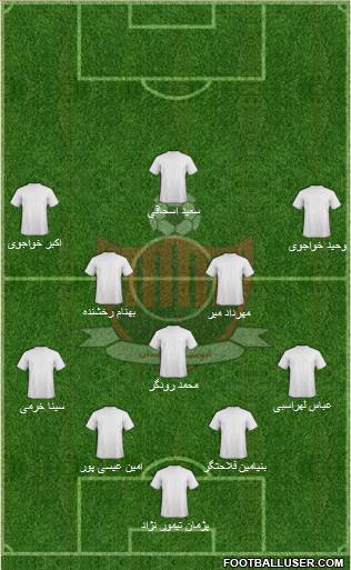 Aboumoslem Mashhad 4-3-3 football formation