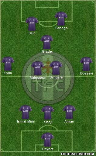 Toulouse Football Club 3-4-1-2 football formation