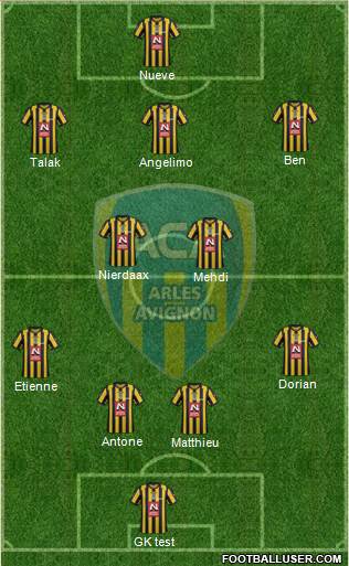 Athlétic Club Arles-Avignon 4-2-3-1 football formation