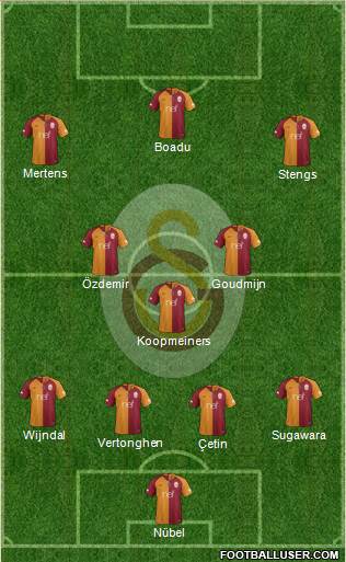 Galatasaray SK 3-5-1-1 football formation