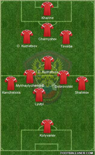 Russia 3-5-1-1 football formation