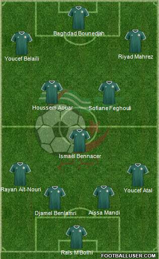 Algeria 4-3-2-1 football formation