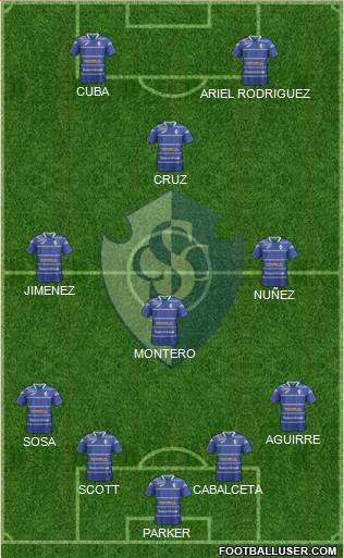 CS Cartaginés 4-3-1-2 football formation
