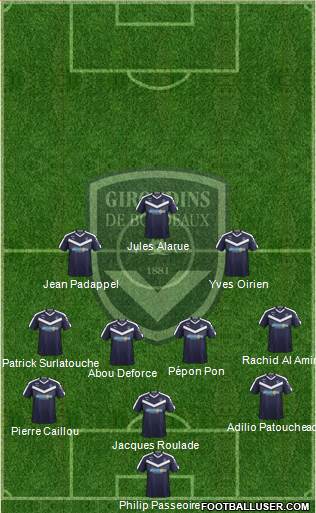 FC Girondins de Bordeaux 3-4-2-1 football formation