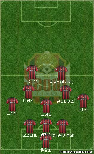 FC Seoul 3-4-1-2 football formation