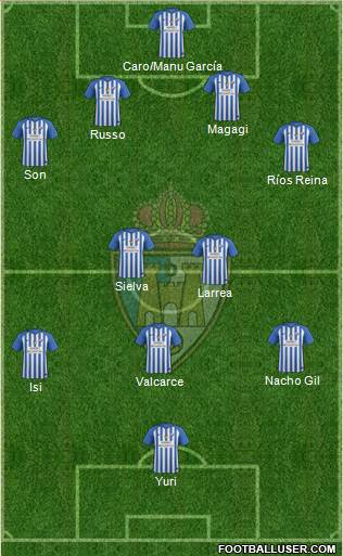 S.D. Ponferradina 4-2-3-1 football formation