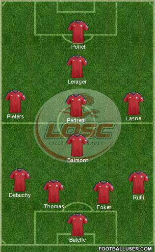 LOSC Lille Métropole 4-4-1-1 football formation