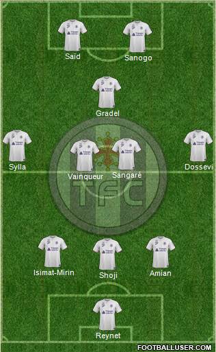Toulouse Football Club 3-4-1-2 football formation