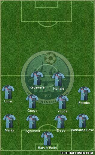 Havre Athletic Club 4-4-2 football formation