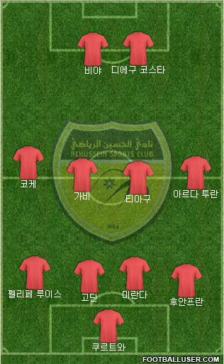 Al-Hussein 4-4-2 football formation