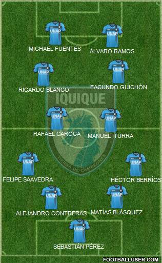CD Municipal Iquique S.A.D.P. 4-2-2-2 football formation