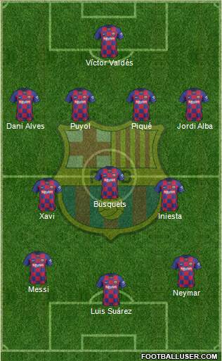 El once de la década del Barcelona.