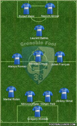 Grenoble Foot 38 4-3-1-2 football formation