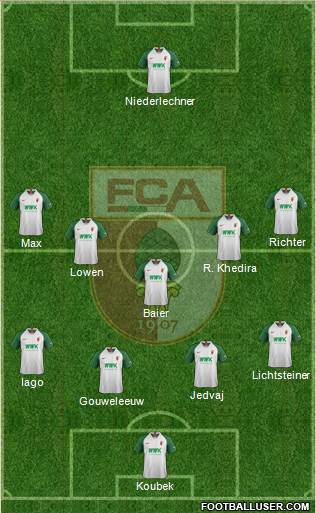 FC Augsburg 4-2-3-1 football formation