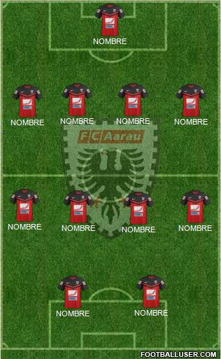 FC Aarau 4-2-1-3 football formation