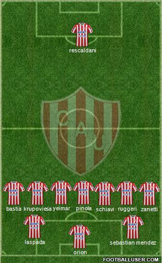 Unión de Santa Fe 5-4-1 football formation