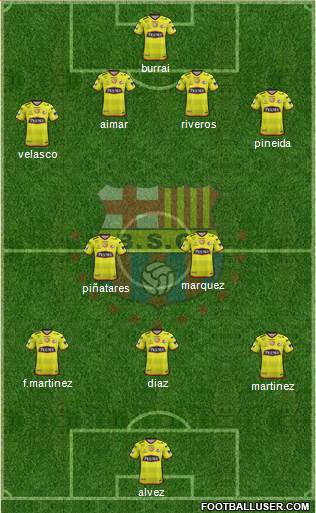 Barcelona SC 4-3-1-2 football formation