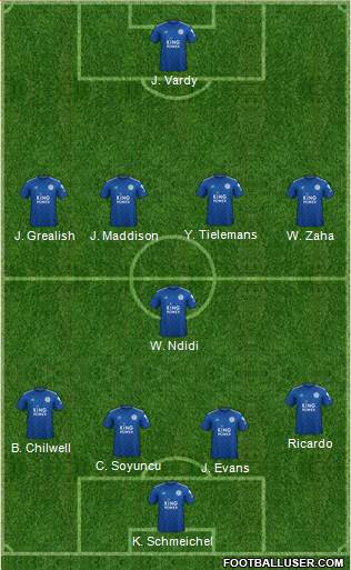Leicester City 4-1-4-1 football formation