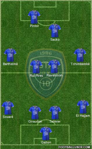 Esperance Sportive Troyes Aube Champagne 4-4-1-1 football formation