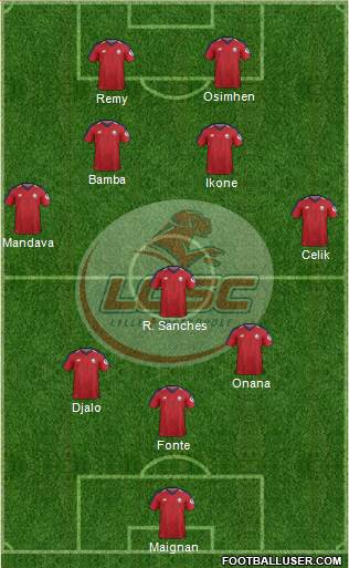 LOSC Lille Métropole 3-4-1-2 football formation