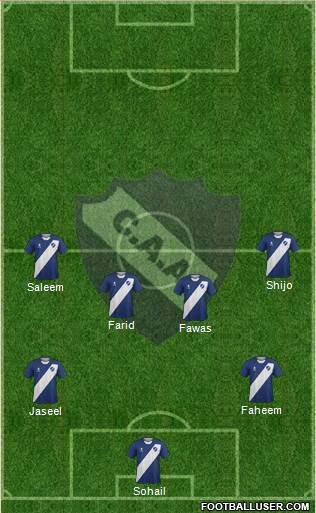 Alvarado 3-5-1-1 football formation