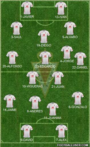 Real Murcia C.F., S.A.D. 4-4-2 football formation