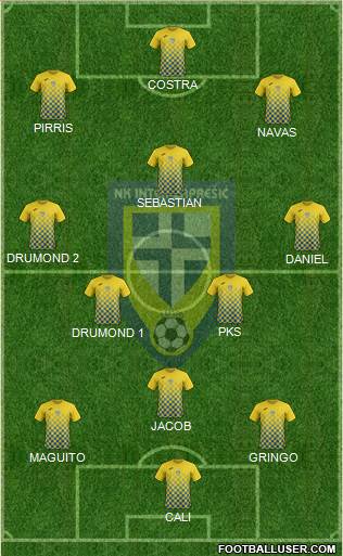 NK Inter (Z) 4-3-1-2 football formation