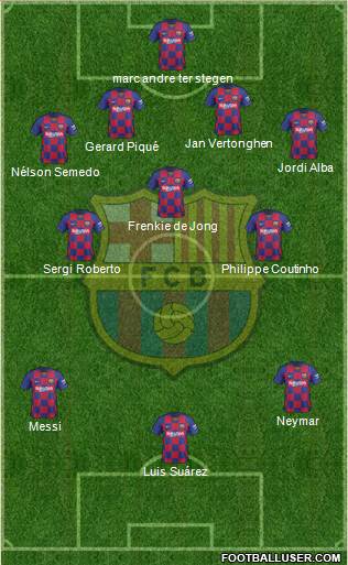 F.C. Barcelona 4-3-3 football formation