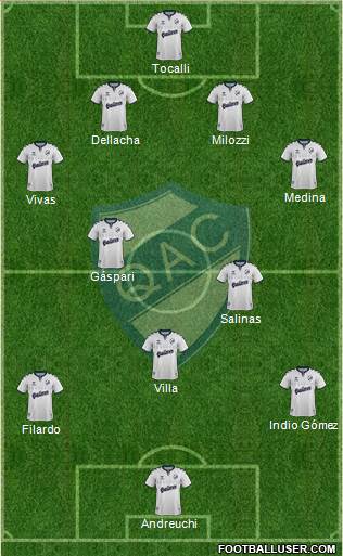 Quilmes 4-5-1 football formation