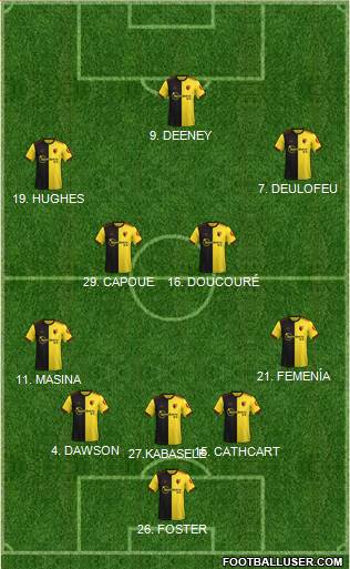 Watford 5-4-1 football formation