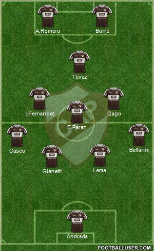 Platense 4-1-3-2 football formation