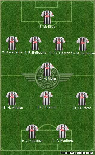 C Libertad 4-1-3-2 football formation