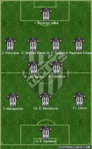 Tupi FC 4-2-3-1 football formation