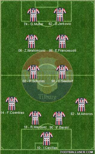 Willem II 4-2-2-2 football formation