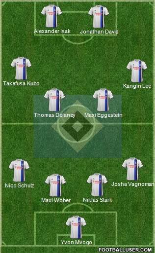Hamburger SV 4-4-2 football formation