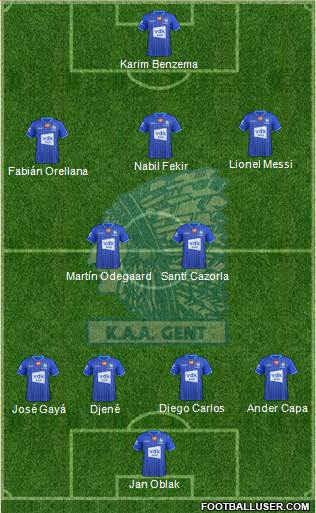 KAA Gent 4-5-1 football formation