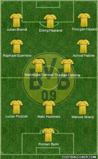 Borussia Dortmund 4-1-4-1 football formation