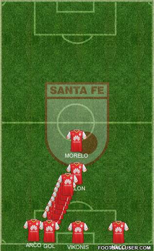 Santa Fe CD 4-2-3-1 football formation