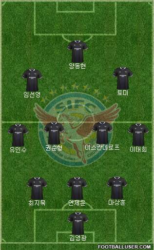 Seongnam Ilhwa Chunma 3-4-3 football formation