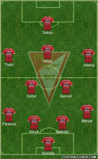 Debreceni VSC 4-2-3-1 football formation