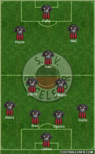 SBV Excelsior 4-1-3-2 football formation